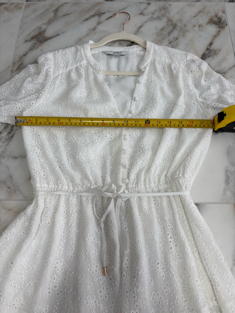 Ever New Katrina Lace Skater Mini Dress White Eyelet | Size 6 Summer Cottagecore - Picture 8 of 9
